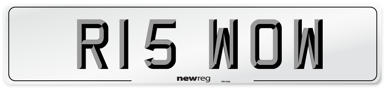 R15 WOW Number Plate from New Reg